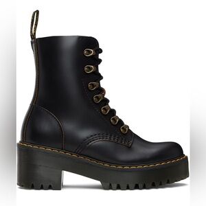 DR. MARTENS
Black Leona Vintage Smooth Leather Heeled Boots